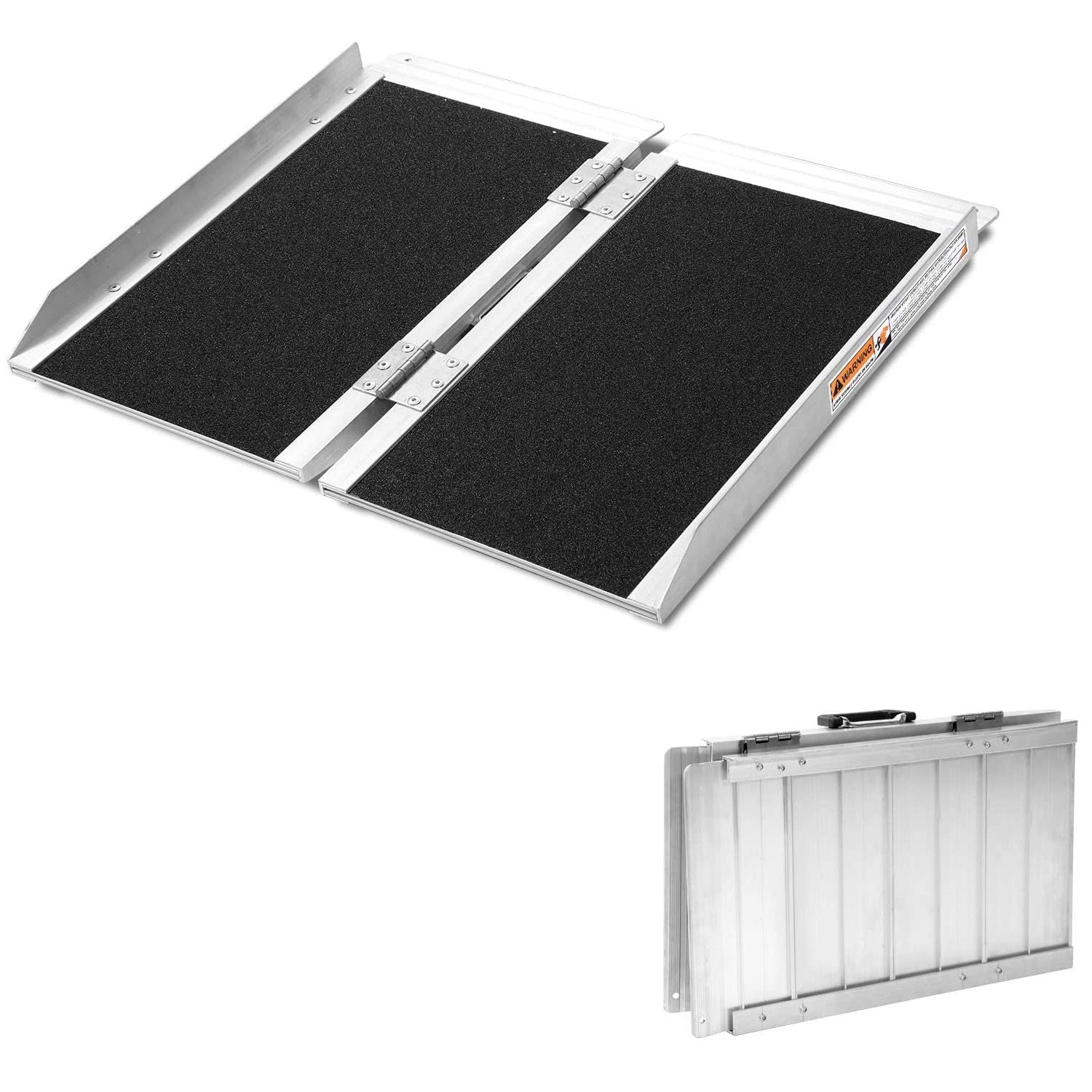 Portable Aluminum Wheelchair Ramp, 4 Ft Long x 2.4 Ft Wide, Multi Fol